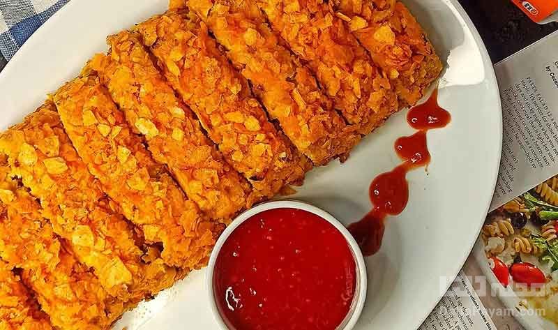 طرز تهیه رولت مرغ و سبزیجات سوخاری